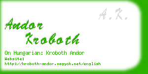 andor kroboth business card